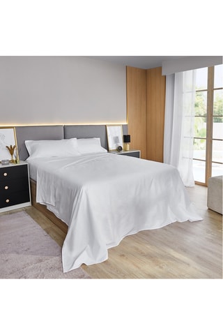 Parure de draps en coton 118 fils/cm² - Blanc