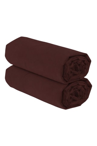 2 sábanas bajeras de algodón - 57 hilos/cm² - Chocolate