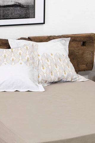 3 sábanas bajeras de algodón 57 hilos/cm² - Rosa, beige y chocolate