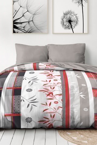 Juego de nórdico de microfibra Shizuoka - Blanco y gris