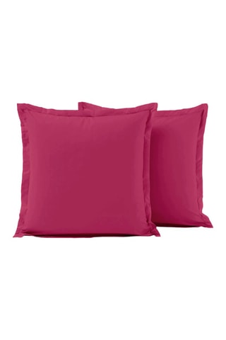 2 fundas de almohada y 2 fundas de almohadón de algodón 57 hilos/cm² - Fucsia