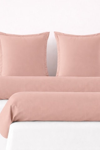 2 fundas de almohada y 2 fundas de almohadón de algodón 57 hilos/cm² - Rosa