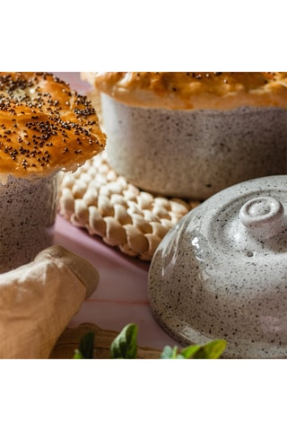 2 miniollas de gres Stonewhite - 14,5 cm