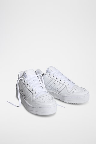 Baskets compensées en cuir Forum Bold Stripes- Blanc