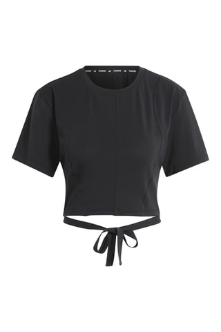 T-shirt cropped de yoga - Noir