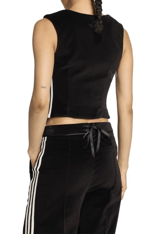 Crop top en velours - Noir