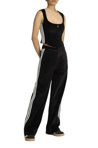 Crop top en velours - Noir