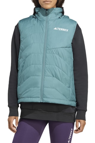 Doudoune à capuche sans manches - Vert d’eau