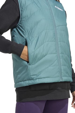 Doudoune à capuche sans manches - Vert d’eau