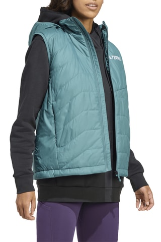 Doudoune à capuche sans manches - Vert d’eau