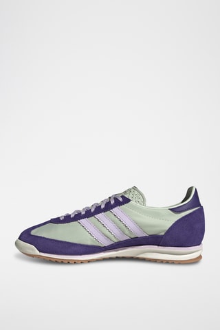 Sneakers in pelle scamosciata SL72 OG - Verde acqua e viola
