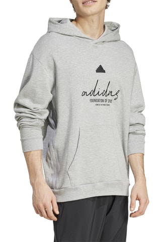 Sweat à capuche Brand Love - Gris