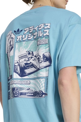 T-shirt oversize Japanese Racing Manga - Bleu