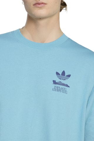 T-shirt oversize Japanese Racing Manga - Bleu