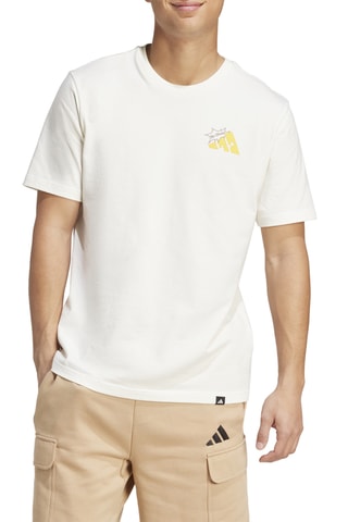 T-shirt regular Food Grilled Cheese Graphic - Blanc