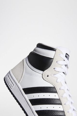 Chaussures de basketball montantes en cuir Top Ten RB - Blanc et noir