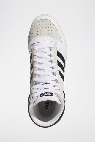 Chaussures de basketball montantes en cuir Top Ten RB - Blanc et noir
