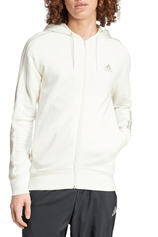 Sweat à capuche - Blanc et taupe