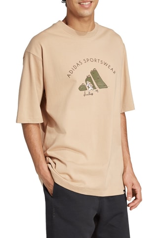 T-shirt loose Codes Doodle Scooter  - Beige