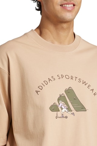 T-shirt loose Codes Doodle Scooter  - Beige