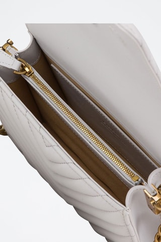 Mala a tiracolo em couro de carneiro Love Click Mini - Branco