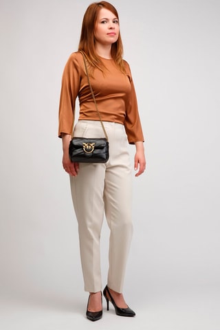 Mala a tiracolo de couro Love Puff Baby - Preto