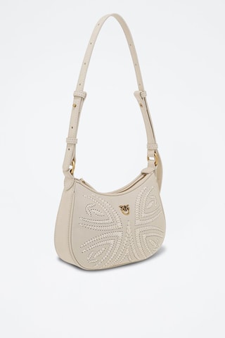 Mala a tiracolo em couro de carneiro Half Moon Baby - Branco 