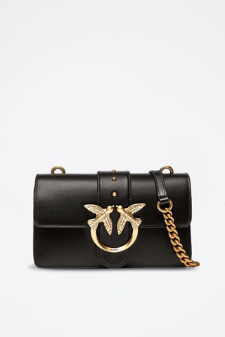 Sac bandoulière en cuir Love One Mini - Noir