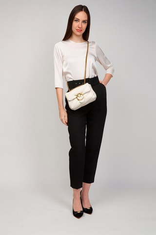 Mala a tiracolo em couro de carneiro Love Puff Mini - Branco