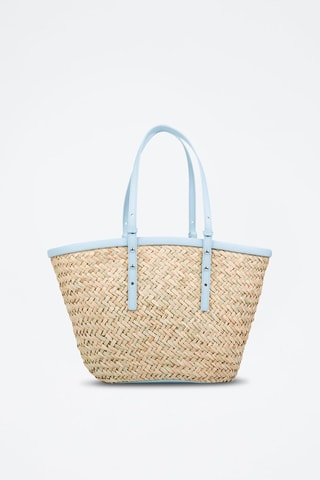 Leren Shopper - Blauw en Crèmekleurig