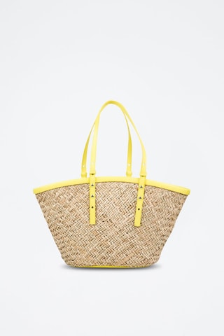 Leren Shopper - Geel en Crèmekleurig