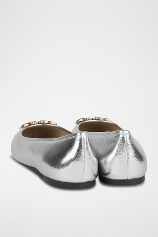 Geitenleren Ballerina's - Zilverkleurig