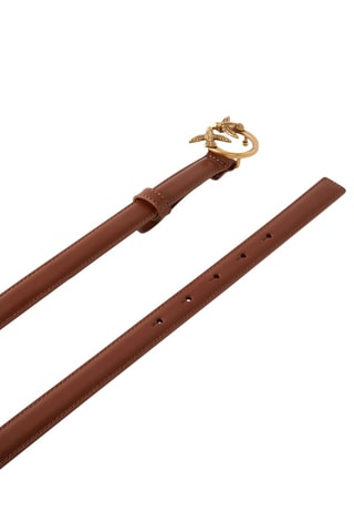 Cinto de couro de vitelo Love Berry - Castanho