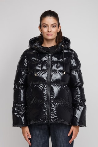 Gewatteerde Jas met Capuchon Eleodoro Caban Crystal Nylon C - Zwart