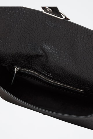 Mala a tiracolo de couro - Preto