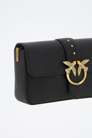 Mala a tiracolo de couro - Preto