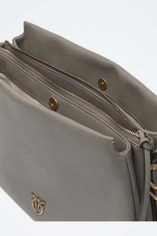 Mala de ombro em couro de vitelo - Caqui