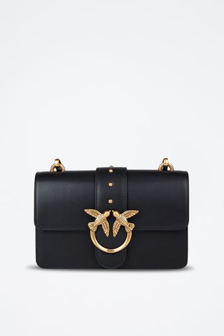 Mala a tiracolo de couro - Preto