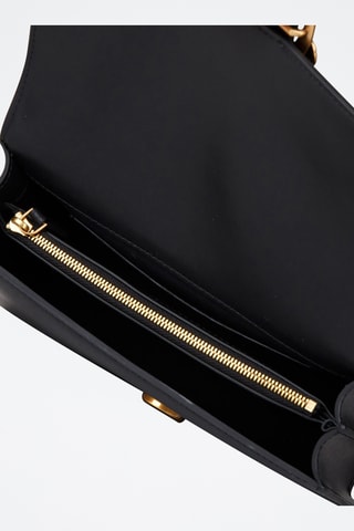 Mala a tiracolo de couro - Preto