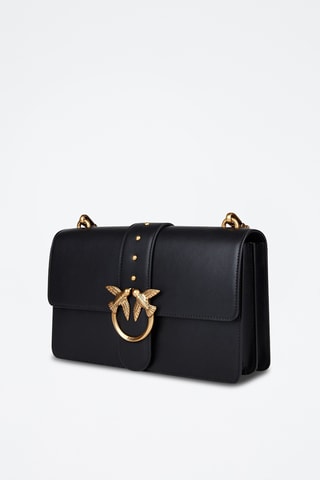 Mala a tiracolo de couro - Preto