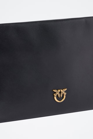 Mala a tiracolo de couro - Preto