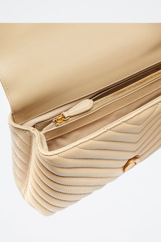 Nappa Schapenleren Schoudertas - Beige