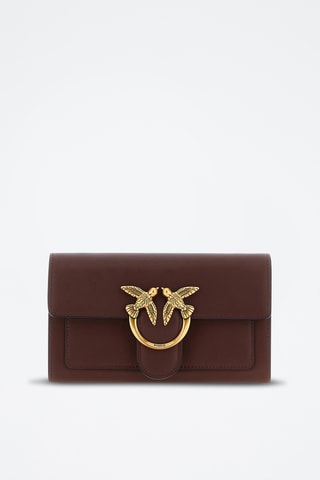 Mala a tiracolo em couro de cabra - Castanho