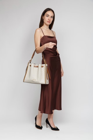 Handtas - Ecru en Taupe