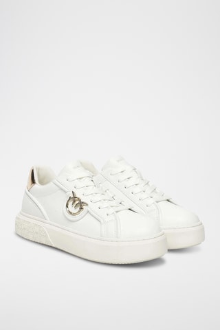 Kalfsleren Platform Sneakers - Wit