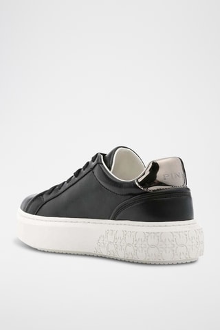 Kalfsleren Platform Sneakers - Zwart