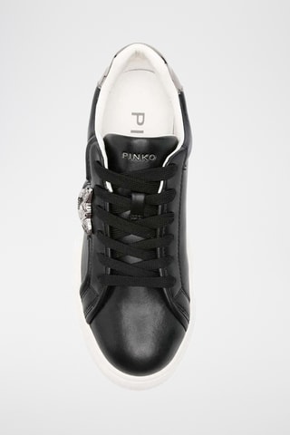 Kalfsleren Platform Sneakers - Zwart