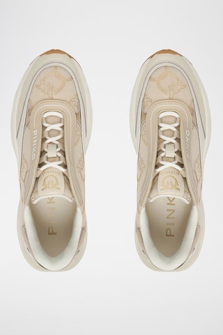 Kalfsleren Platform Sneakers - Beige