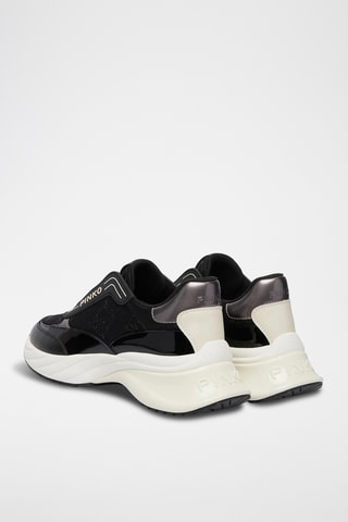 Kalfsleren Platform Sneakers - Zwart
