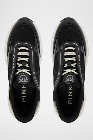 Kalfsleren Platform Sneakers - Zwart